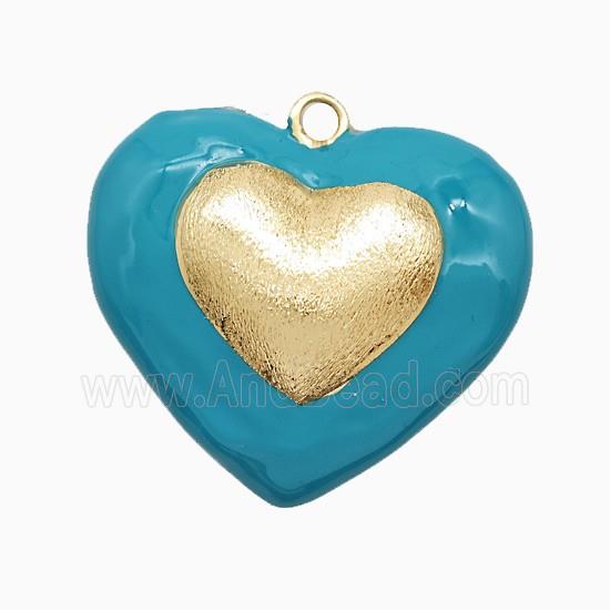 Enamel Copper Pendant, Gold Plated