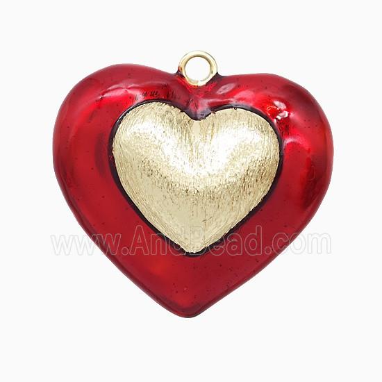 Enamel Copper Pendant, Gold Plated