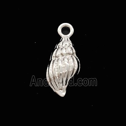Copper Conch Shell Pendant Shiny Silver