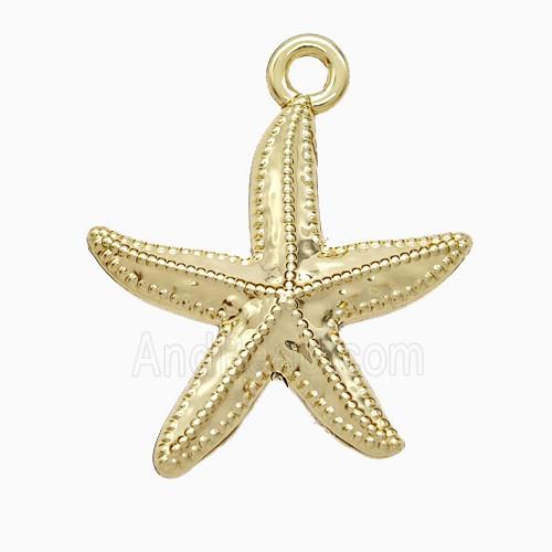Copper Starfish Pendant Gold Plated