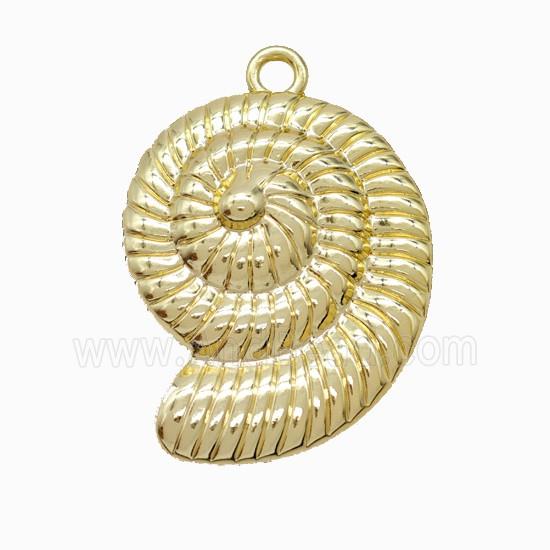 Copper Spiral Shell Pendant Gold Plated