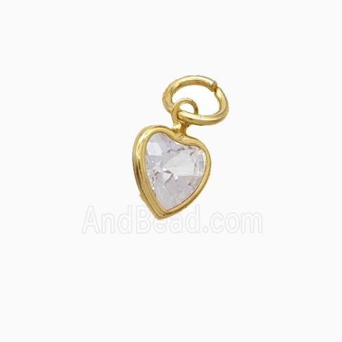 Cubic Zirconia Heart Pendant Copper Gold Plated