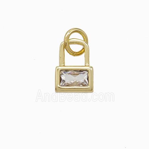 Copper Pendant Pave Zircon, Gold Plated