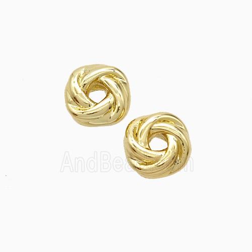 Lover Knot Charms Copper Beads Gold Plated