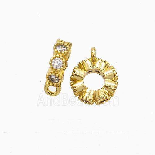 Copper Bail Pave Zirconia Gold Plated