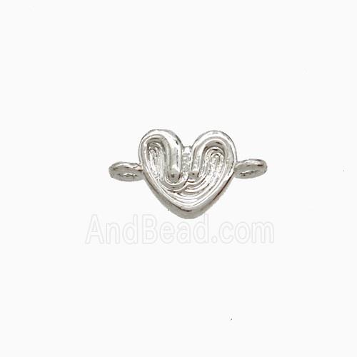 Copper Heart Connector Platinum Plated