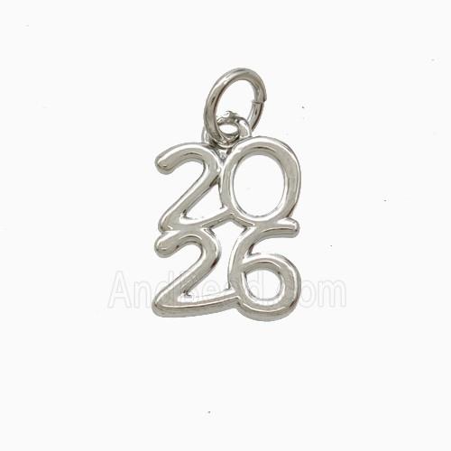 Copper 2026 Pendant Platinum Plated