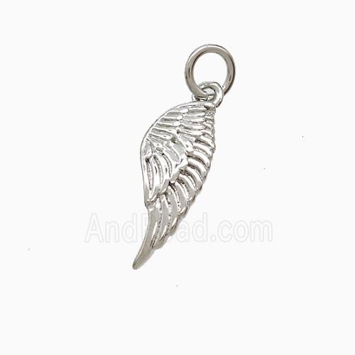 Copper Angel Wings Pendant Platinum Plated