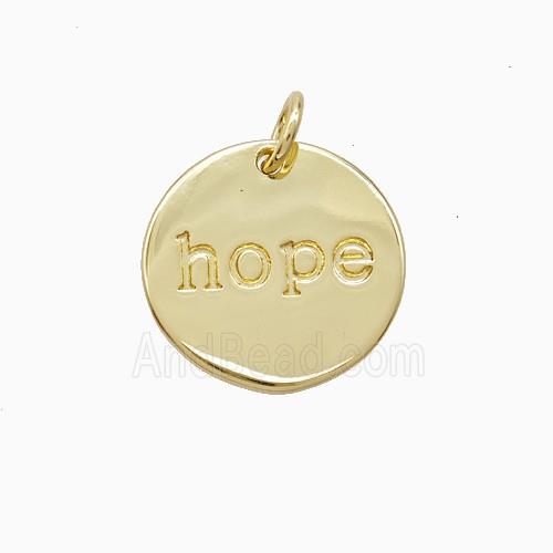 Copper Pendant Pave Zircon, Gold Plated