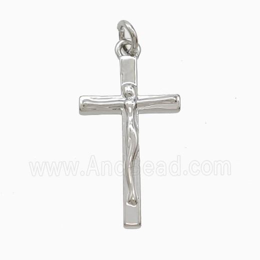 Copper Crucifix Cross Pendant Platinum Plated
