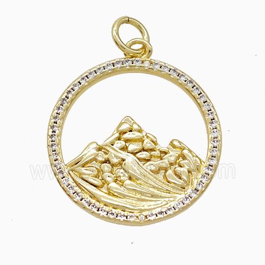 Copper Mountain Pendant Pave Zirconia Gold Plated