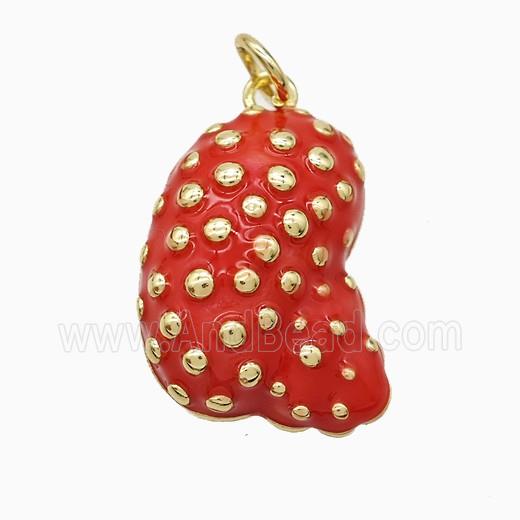Enamel Copper Pendant, Gold Plated