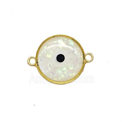 Copper Circle Connector Pave Resin Gold Plated