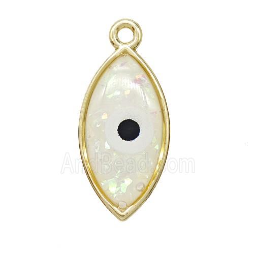 Copper Eye Pendant Pave Resin Gold Plated