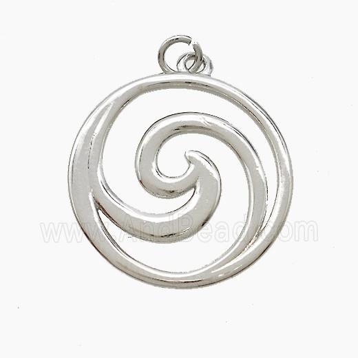 Copper Swirl Wave Pendant Platinum Plated