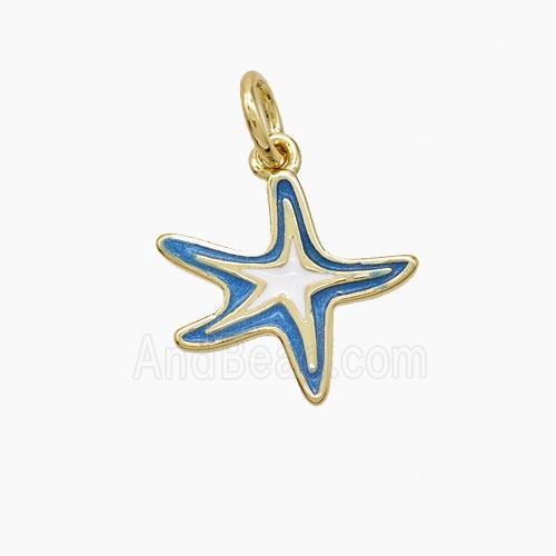 Enamel Copper Pendant, Gold Plated