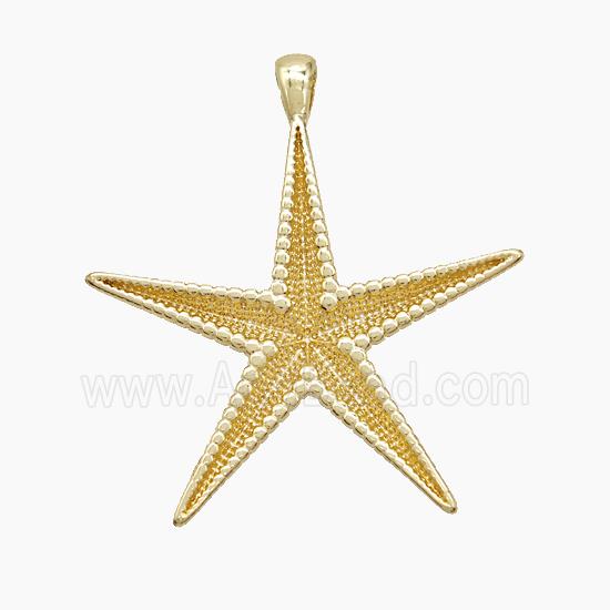 Copper Starfish Pendant Gold Plated