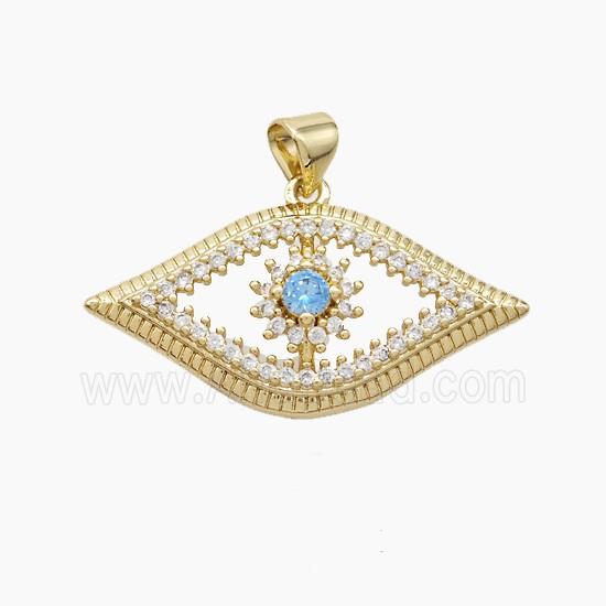 Copper Eye Pendant Pave Zirconia Gold Plated