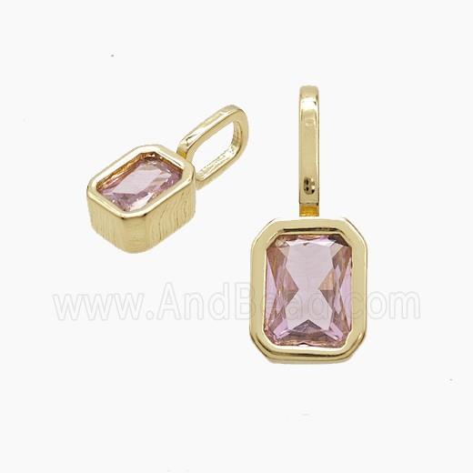 Copper Pendant Pave Zircon, Gold Plated
