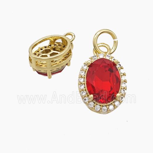 Copper Pendant Pave Zircon, Gold Plated
