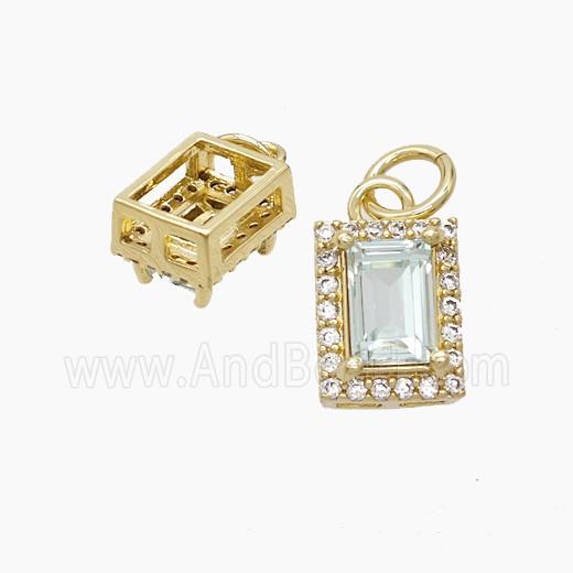 Copper Pendant Pave Zircon, Gold Plated