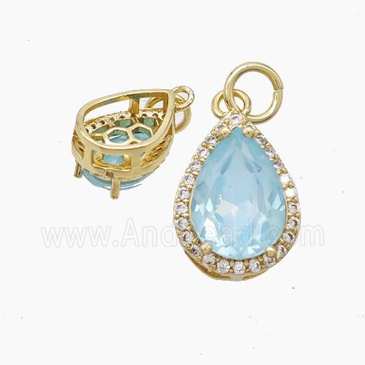Copper Pendant Pave Zircon, Gold Plated