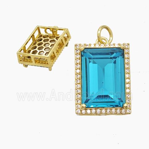 Copper Pendant Pave Zircon, Gold Plated