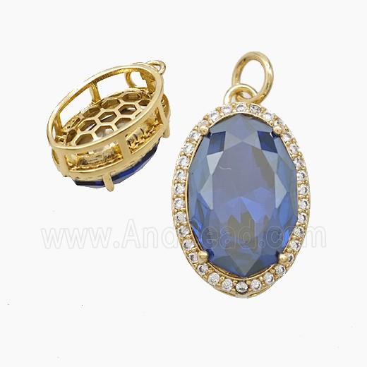Copper Pendant Pave Zircon, Gold Plated