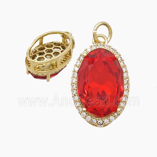 Copper Pendant Pave Zircon, Gold Plated