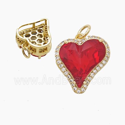 Copper Pendant Pave Zircon, Gold Plated