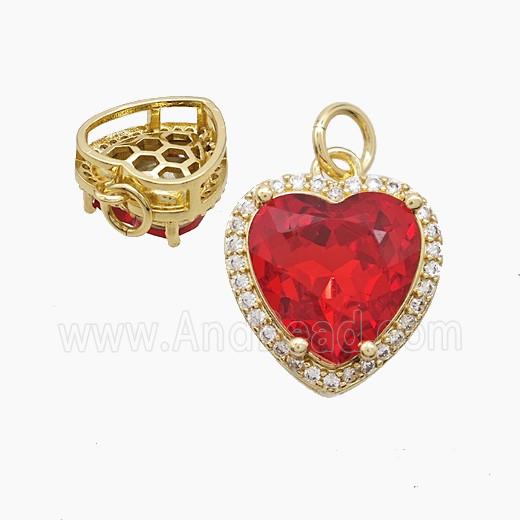 Copper Pendant Pave Zircon, Gold Plated