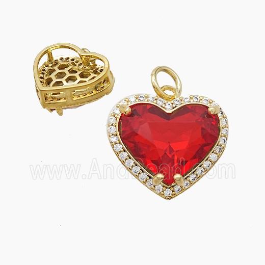 Copper Pendant Pave Zircon, Gold Plated