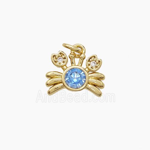 Copper Pendant Pave Zircon, Gold Plated