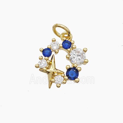 Copper Pendant Pave Zircon, Gold Plated