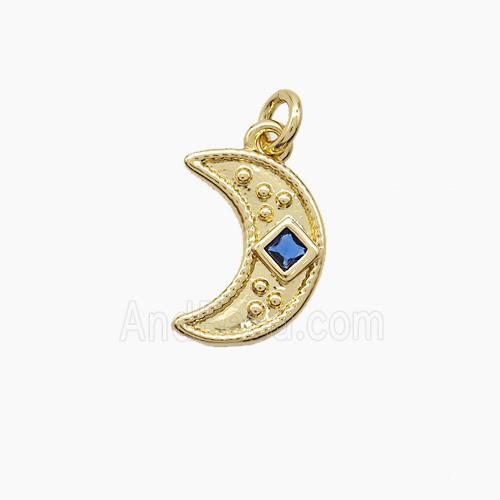 Copper Pendant Pave Zircon, Gold Plated