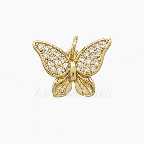 Copper Pendant Pave Zircon, Gold Plated