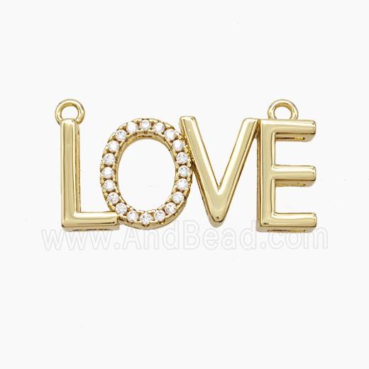 Copper Pendant Pave Zircon, Gold Plated