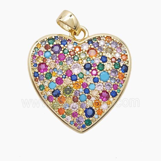 Copper Pendant Pave Zircon, Gold Plated