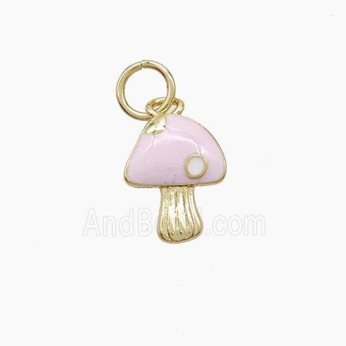 Enamel Copper Pendant, Gold Plated