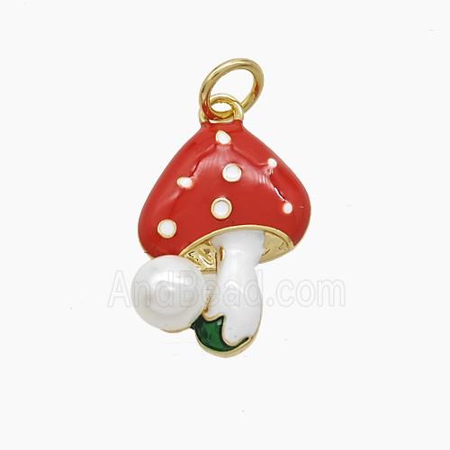 Enamel Copper Pendant, Gold Plated