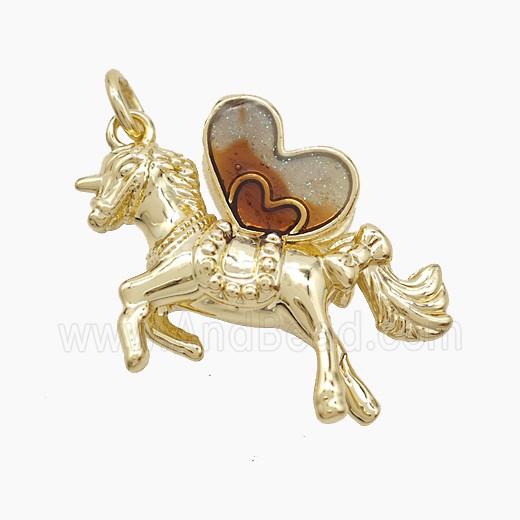 Copper Unicorn Pendant Gold Plated