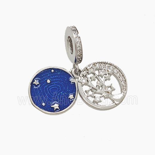 Enamel Copper Pendant, Gold Plated