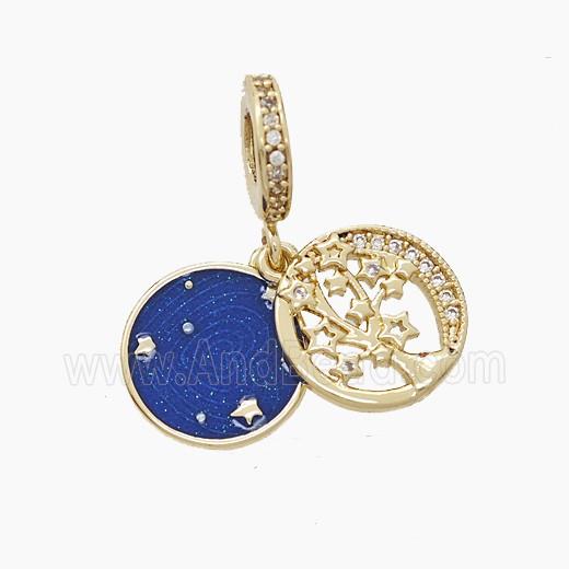 Enamel Copper Pendant, Gold Plated