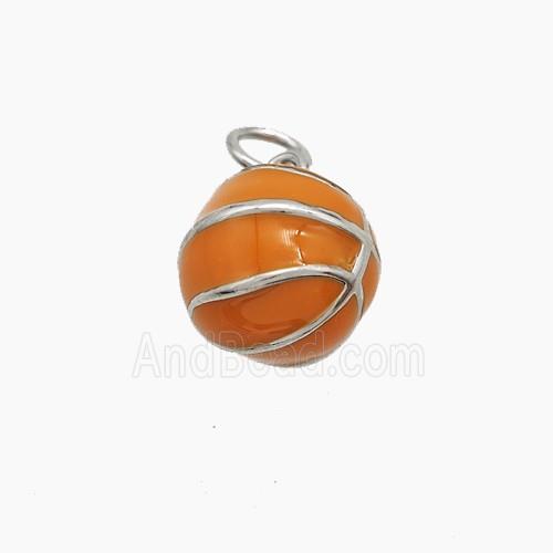 Enamel Copper Pendant Pave Zircon, Gold Plated