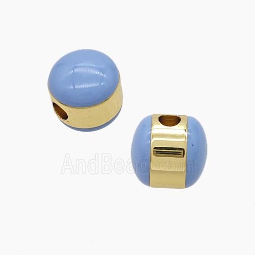 Enamel Copper Bead, Gold Plated