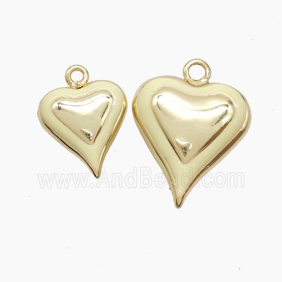Copper Heart Pendant Beige Enamel Gold Plated