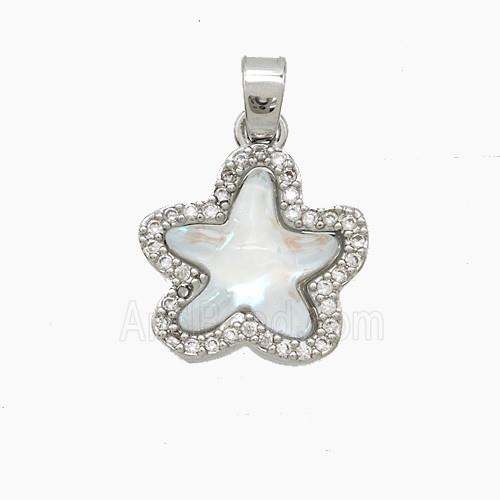 Copper Pendant Pave Zircon, Gold Plated