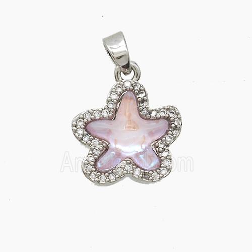 Copper Pendant Pave Zircon, Gold Plated