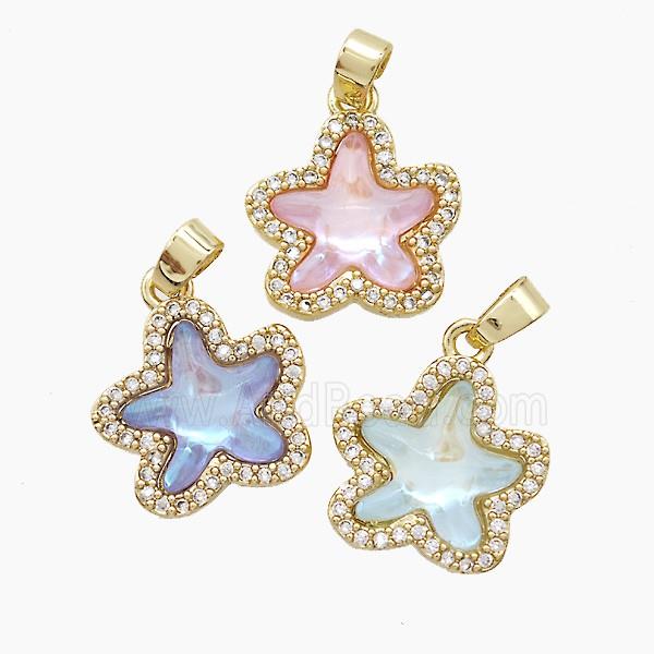 Copper Pendant Pave Zircon, Gold Plated
