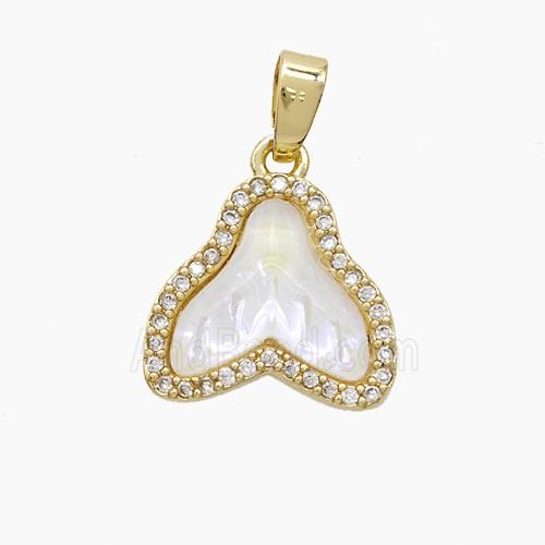 Copper Pendant Pave Zircon, Gold Plated